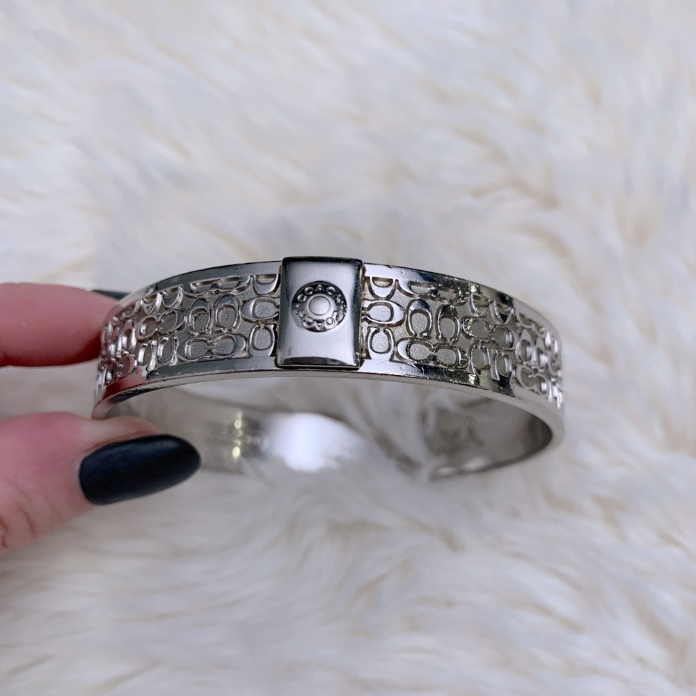 Coach Signature Silver Bangle